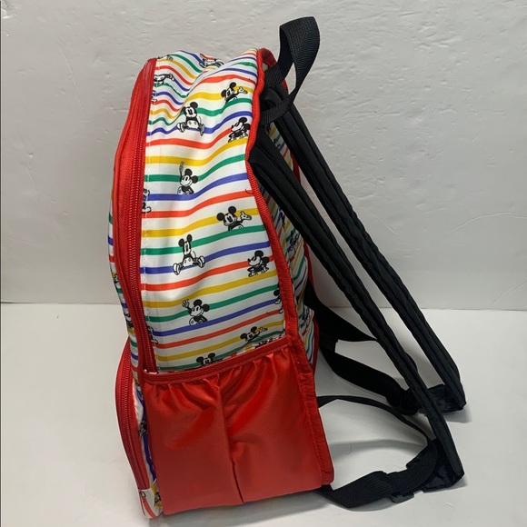 Disney Mickey Mouse Rainbow Stripes Insulated Cooler Backpack 24 Can NWT - Picture 6 of 11